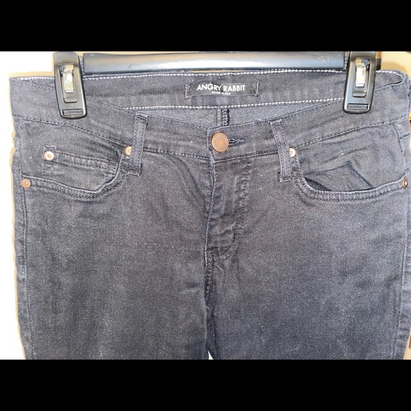 Angry Rabbit Black ripped skinny jeans size 28/7 - Picture 4 of 8